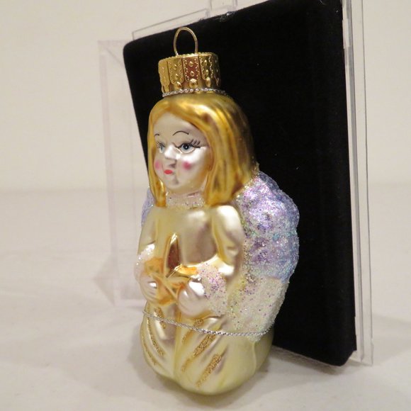 Christmas Glass Ornament Angel Handcrafted by Unique Treasure Gift Box Keepsake - Picture 4 of 6